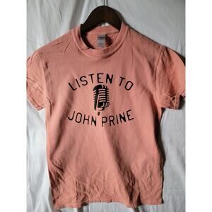 Listen to John Prine  band   t shirt size  small salmon pink
